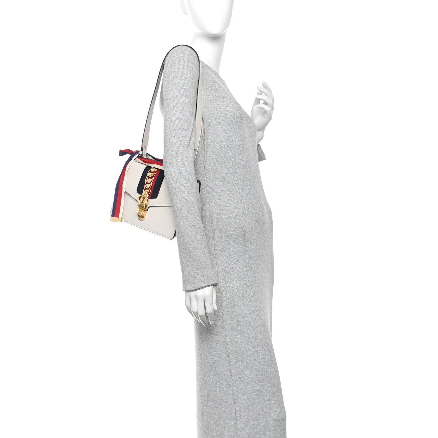 Gucci Calfskin Small Sylvie Shoulder Bag Off White 2 of 12