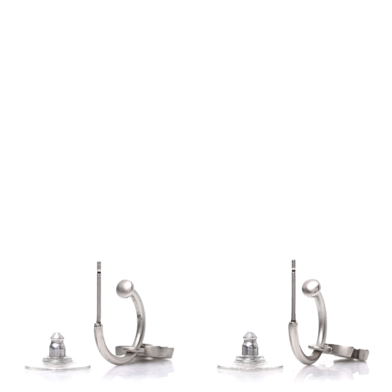 Chanel Enamel CC Drop Earrings Silver 3 of 5