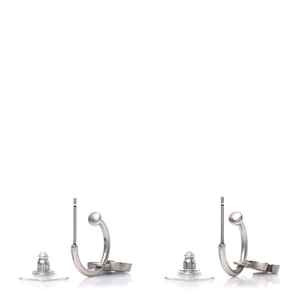 Chanel Enamel CC Drop Earrings Silver 3 of 5