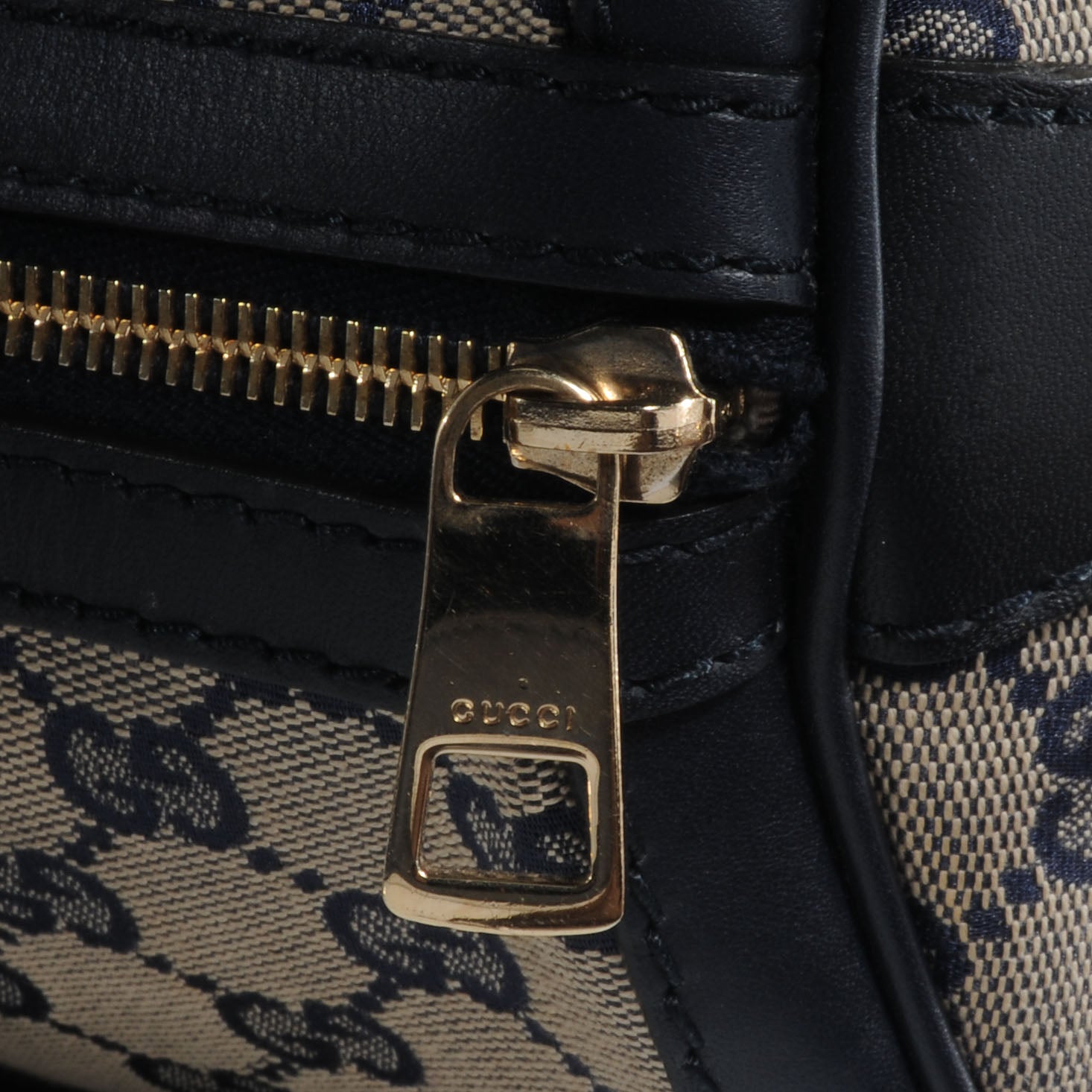 Gucci Monogram Selleria Calfskin Vintage Web Medium Boston Beige Blue 10 of 10
