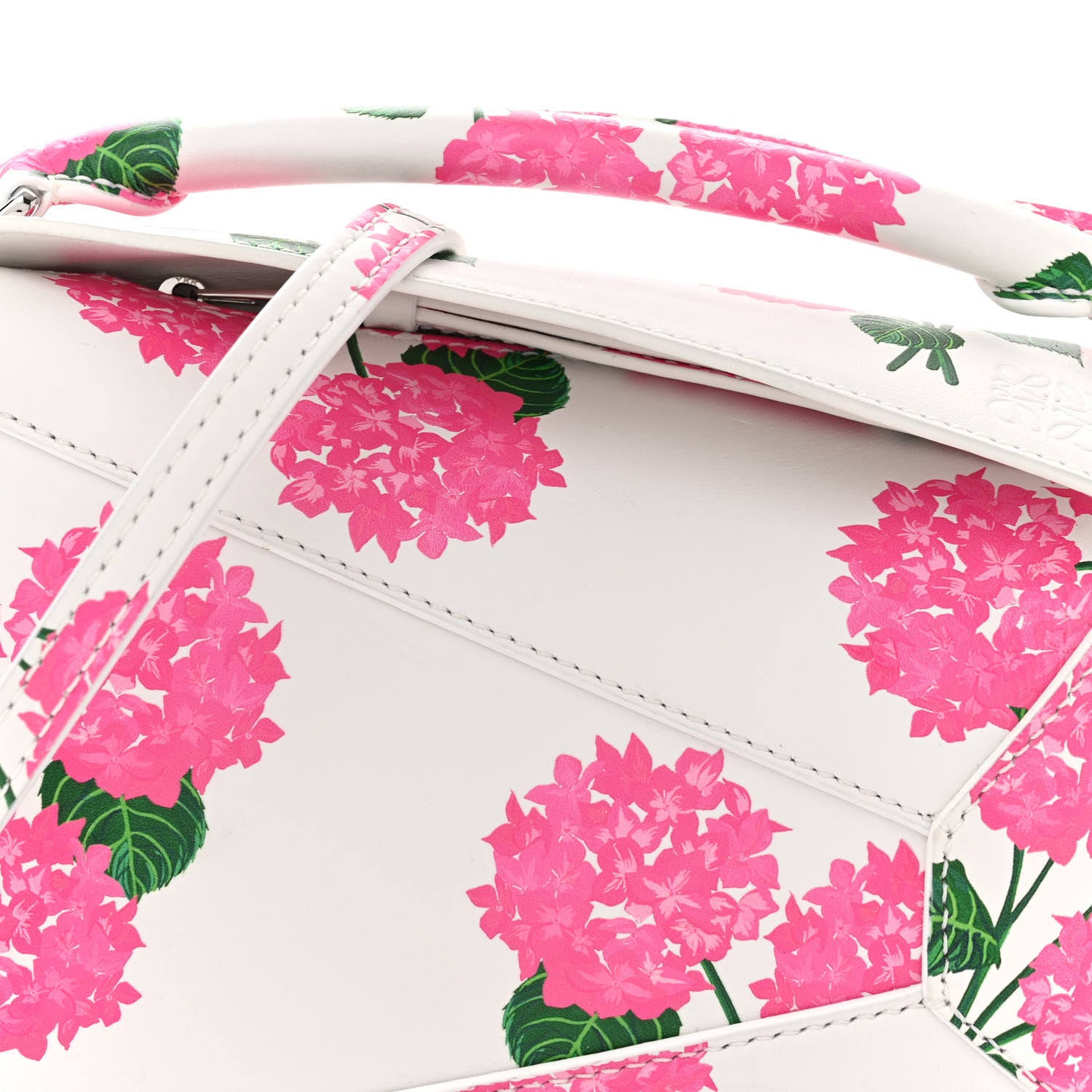 Loewe Satin Calfskin Flower Print Mini Puzzle Edge Bag White Multicolor 7 of 15