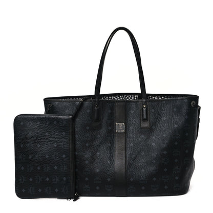 MCM Visetos Large Liz Reversible Shopper Tote Black 3 of 17