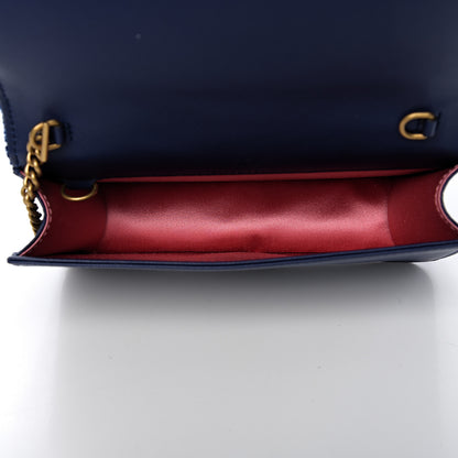 Gucci Velvet Matelasse GG Marmont Mini Bag Cobalt Blue 4 of 10