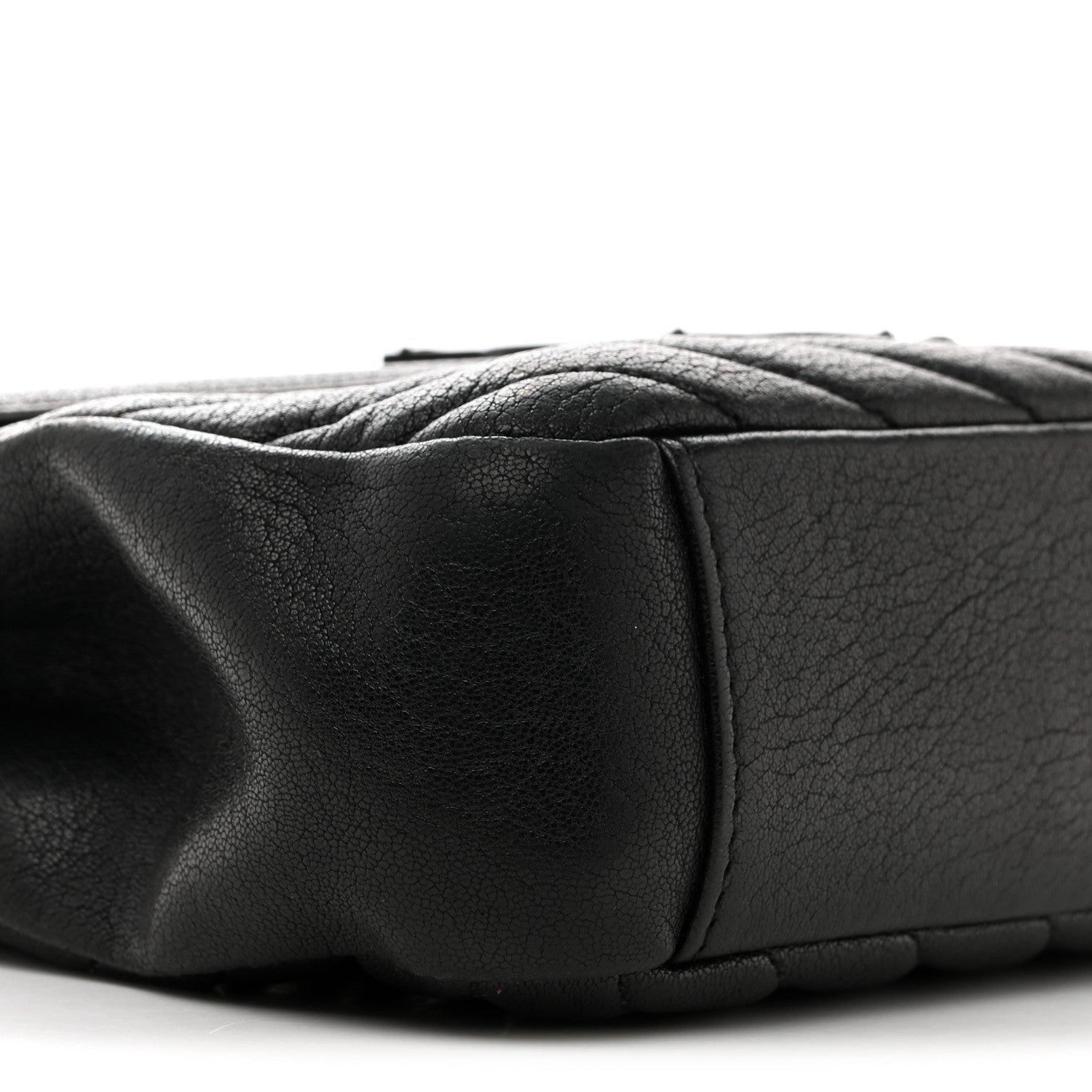 Saint Laurent Sheepskin Matelasse Chevron Monogram Monochrome Medium College Bag Black 9 of 17