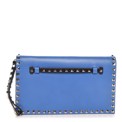 Valentino Garavani Nappa Rockstud Wristlet Clutch Light Sapphire Black 1 of 8