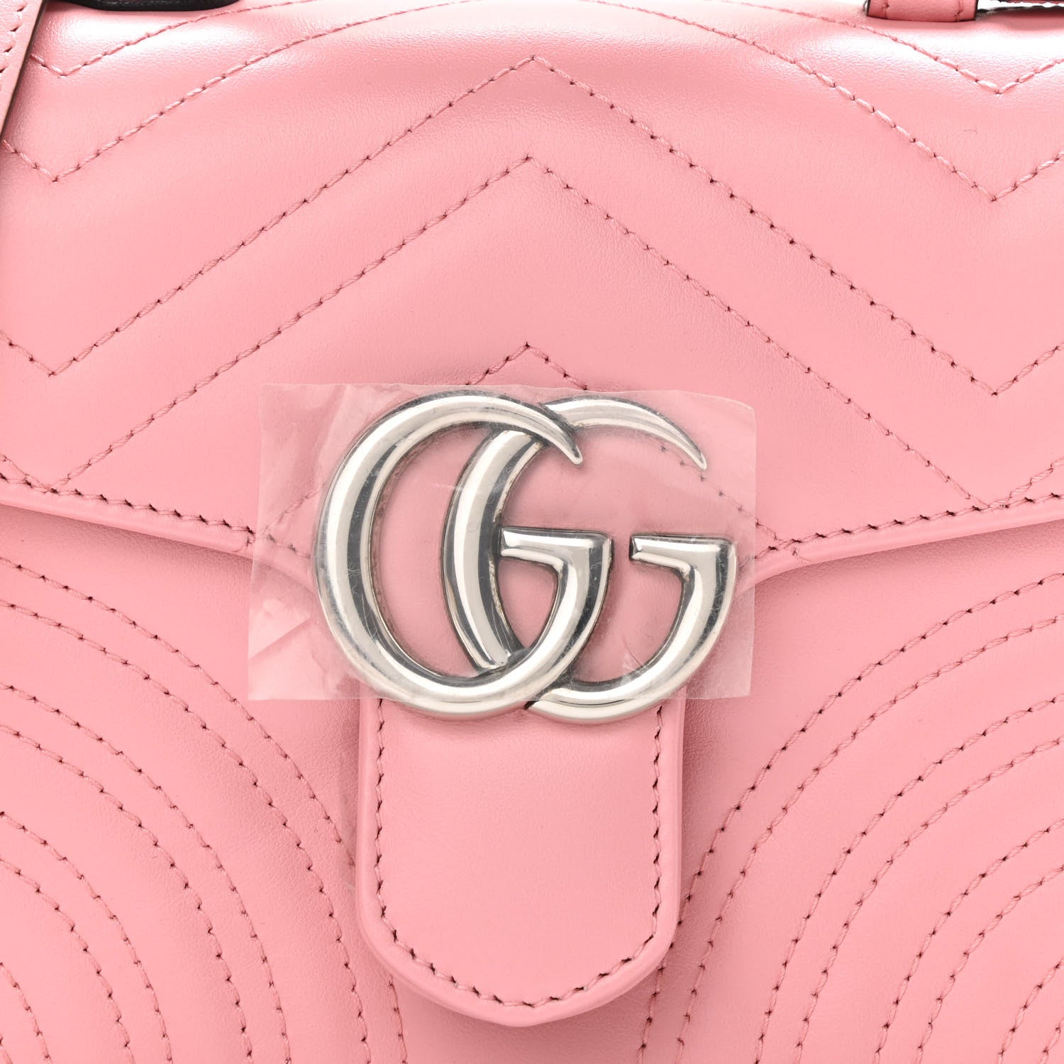 Gucci Calfskin Matelasse Mini GG Marmont Top Handle Shoulder Bag Wild Rose 8 of 10
