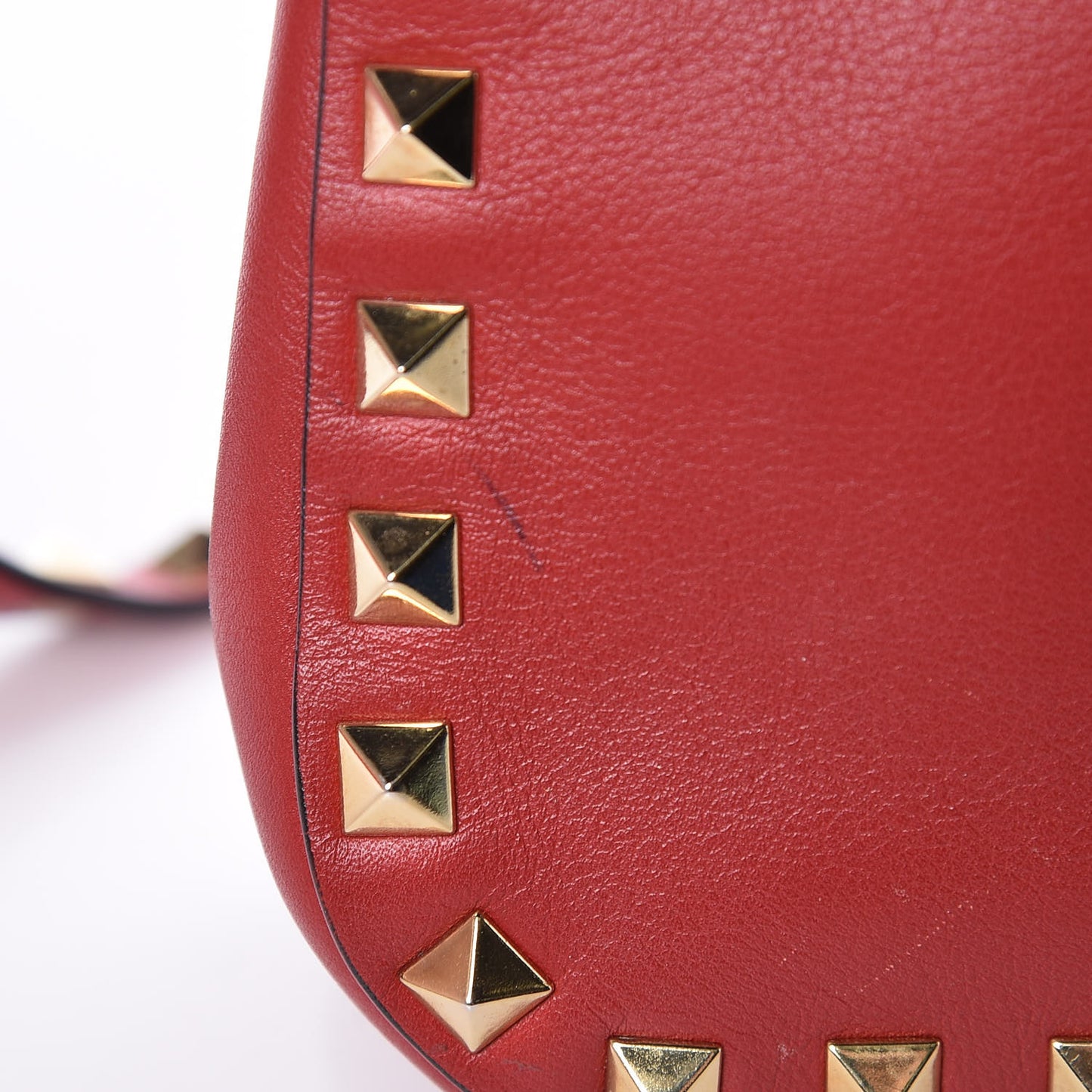 Vitello Mini Rockstud Flap Saddle Crossbody Bag Rosso Valentino
