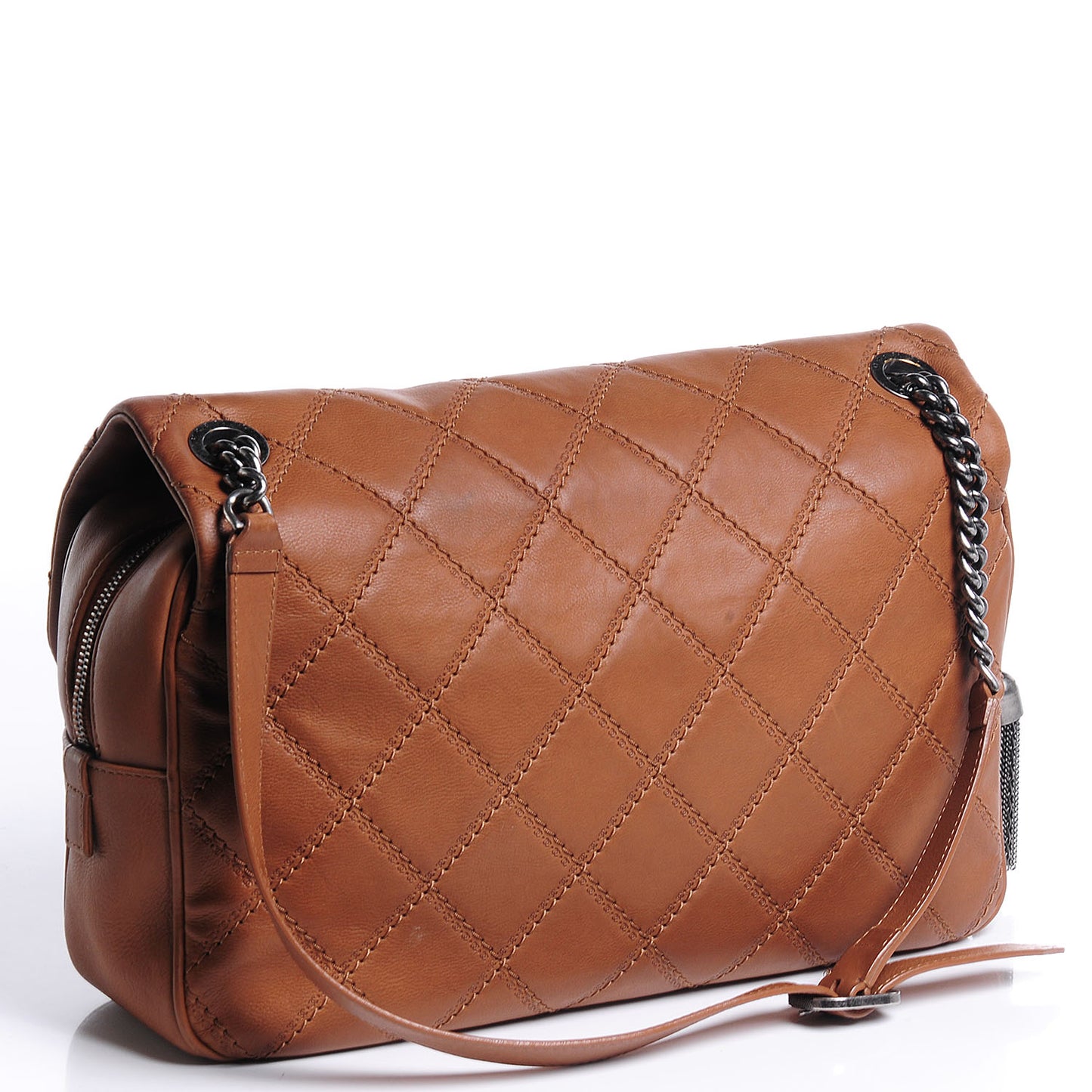Calfskin Coco Sporran Medium Flap Light Brown