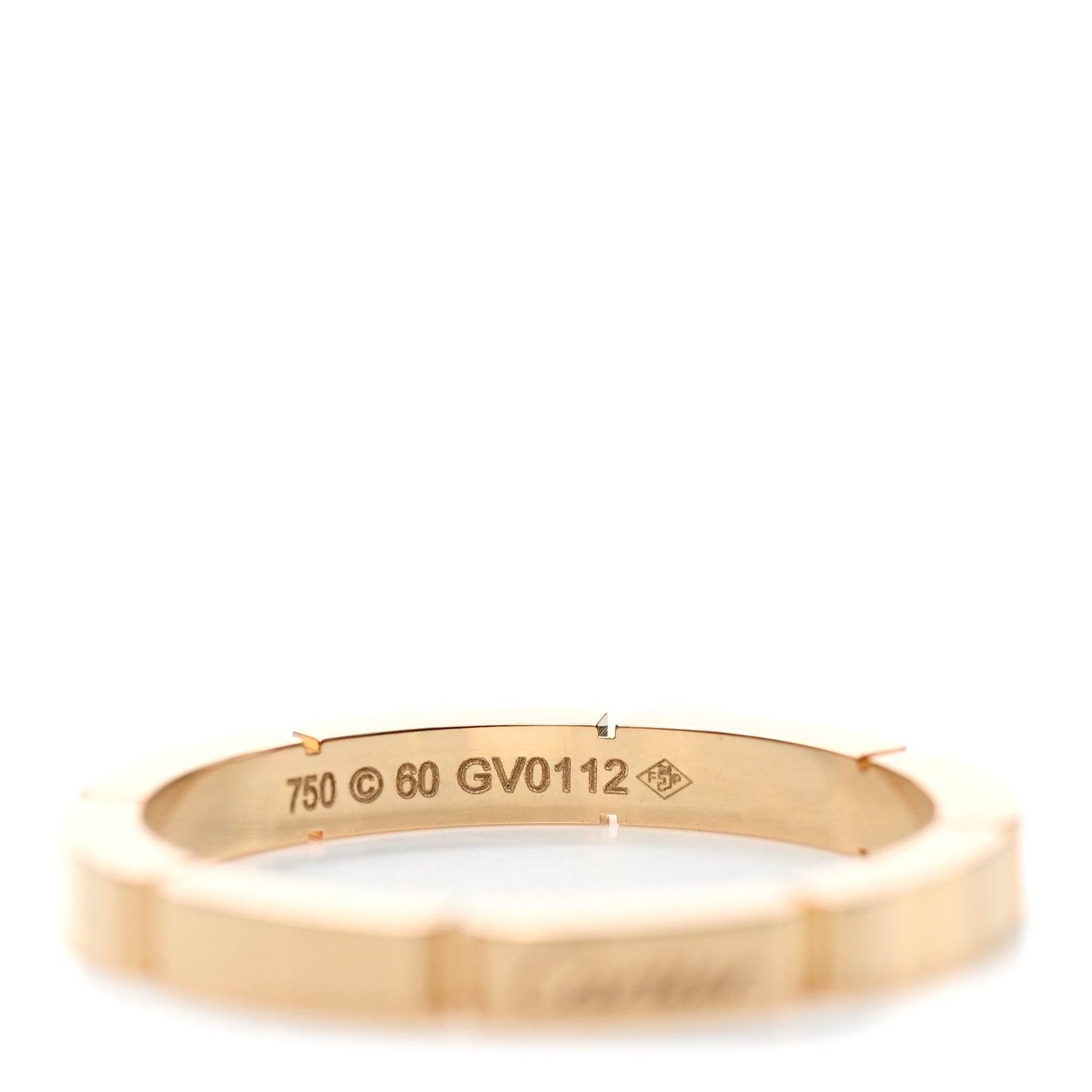18K Yellow Gold 2.5mm Maillon Panthere Wedding Band Ring 60 9
