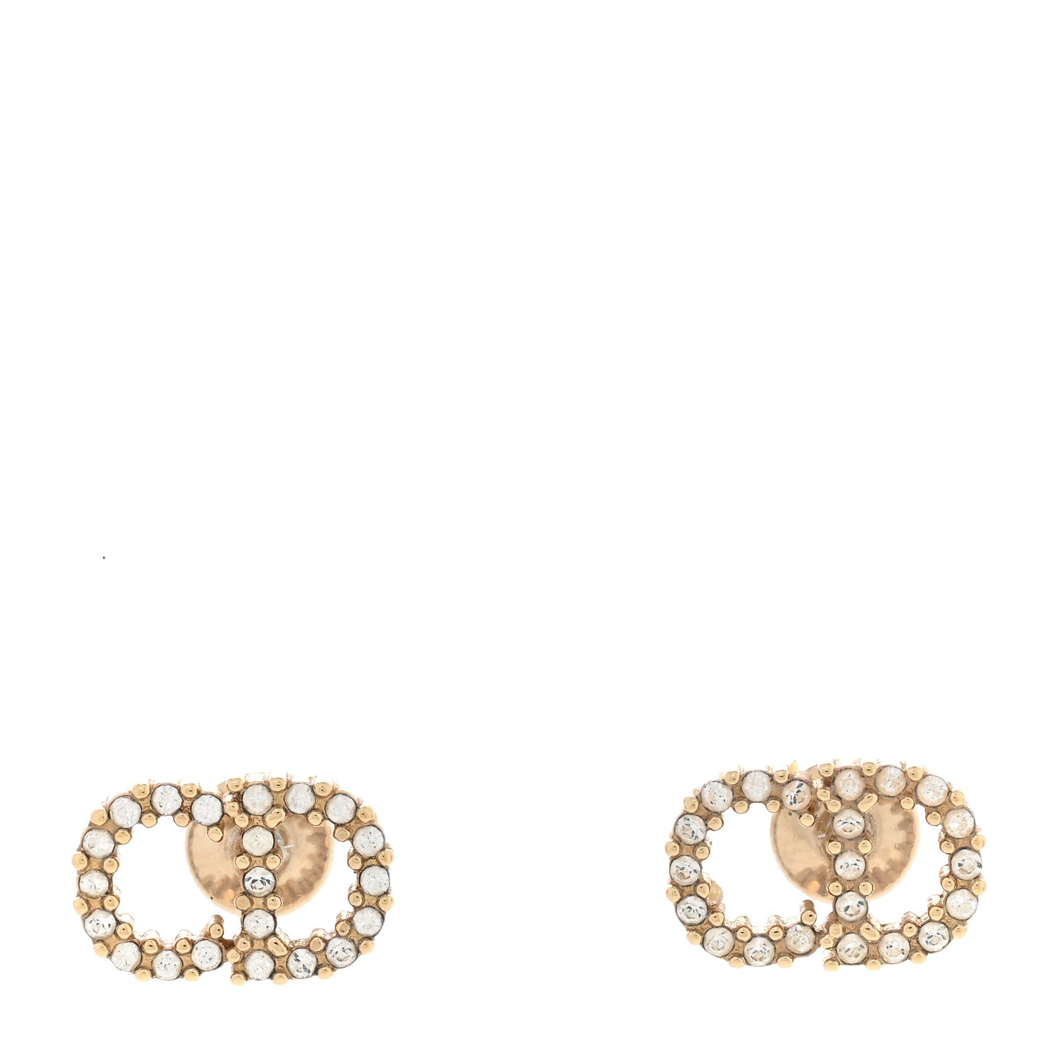 Christian Dior Crystal Clair D Lune Earrings Gold 1 of 4