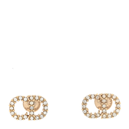 Christian Dior Crystal Clair D Lune Earrings Gold 1 of 4