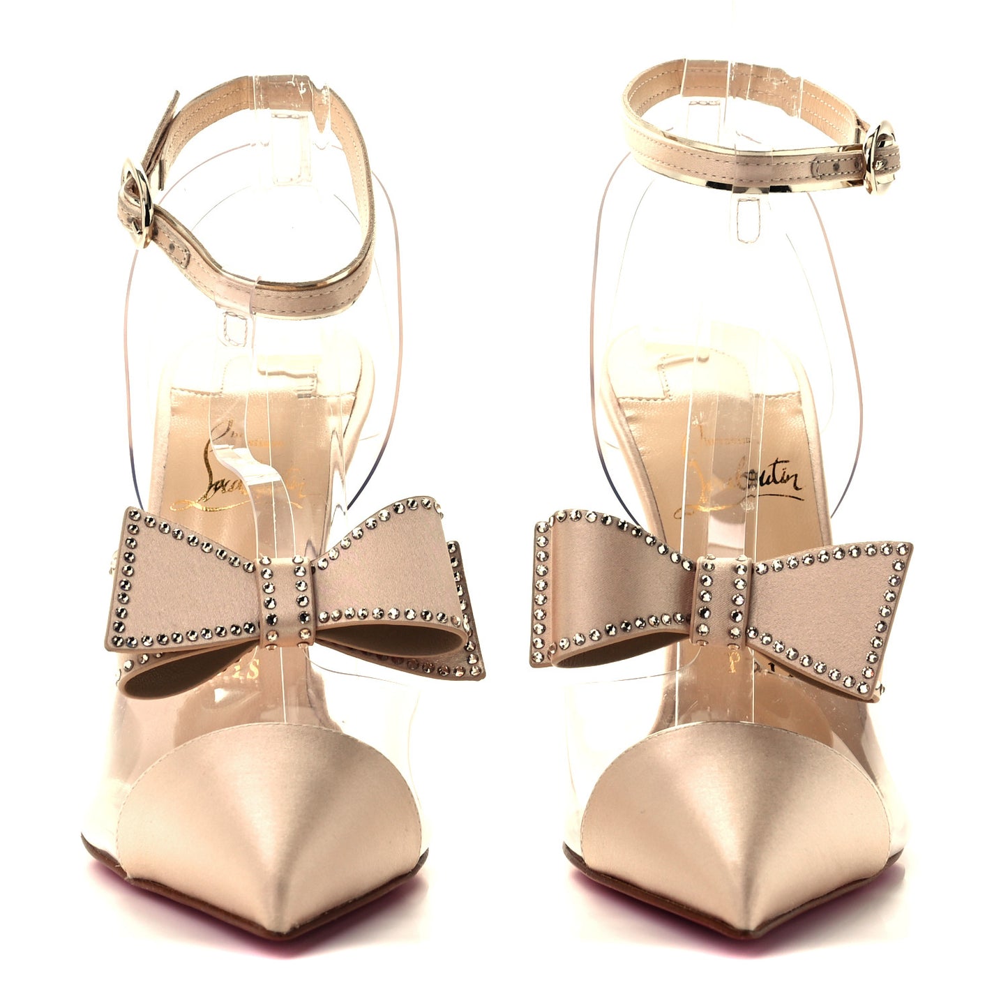 Satin PVC Specchio Naked Bow 100 Pumps 36 Version Nude