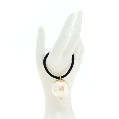 Chanel Pearl CC Hair Tie Black White 2 of 4