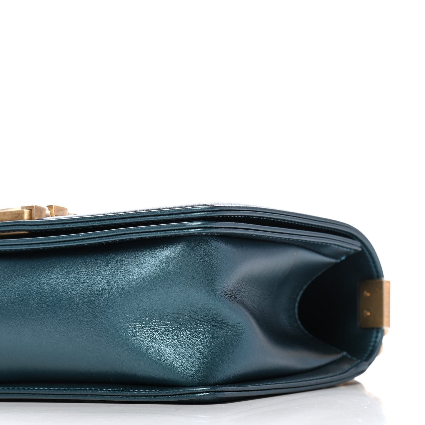 Metallic Calfskin Quilted Medium Boy Flap Blue