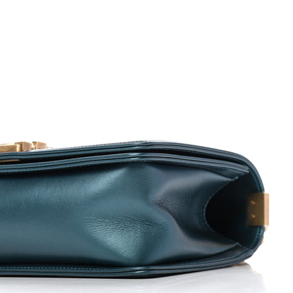 Chanel Metallic Calfskin Quilted Medium Boy Flap Blue 9 of 9