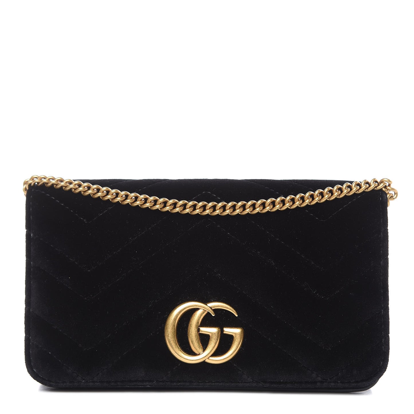 Velvet Matelasse GG Marmont Mini Bag Black