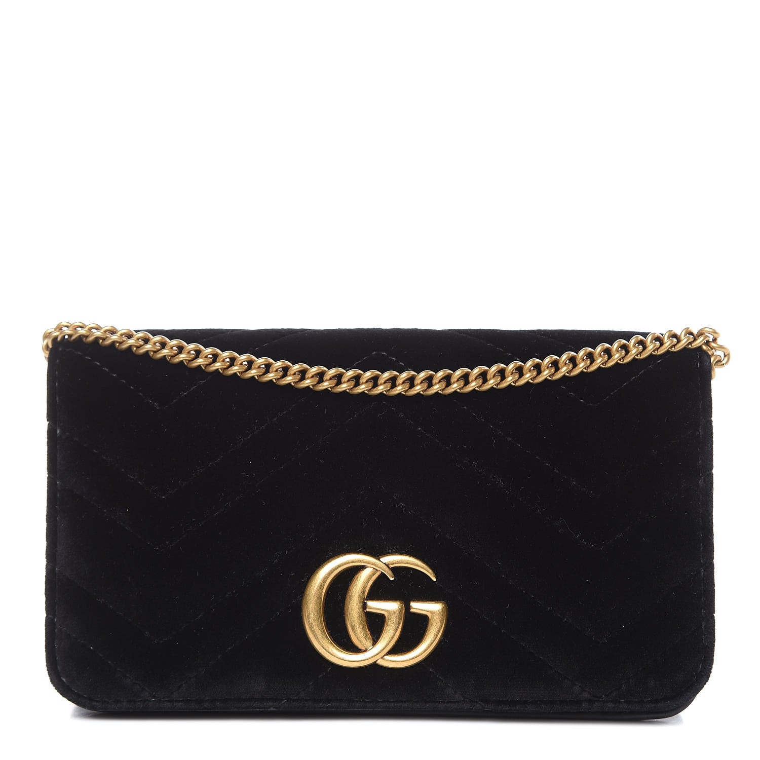 Gucci Velvet Matelasse GG Marmont Mini Bag Black 1 of 12
