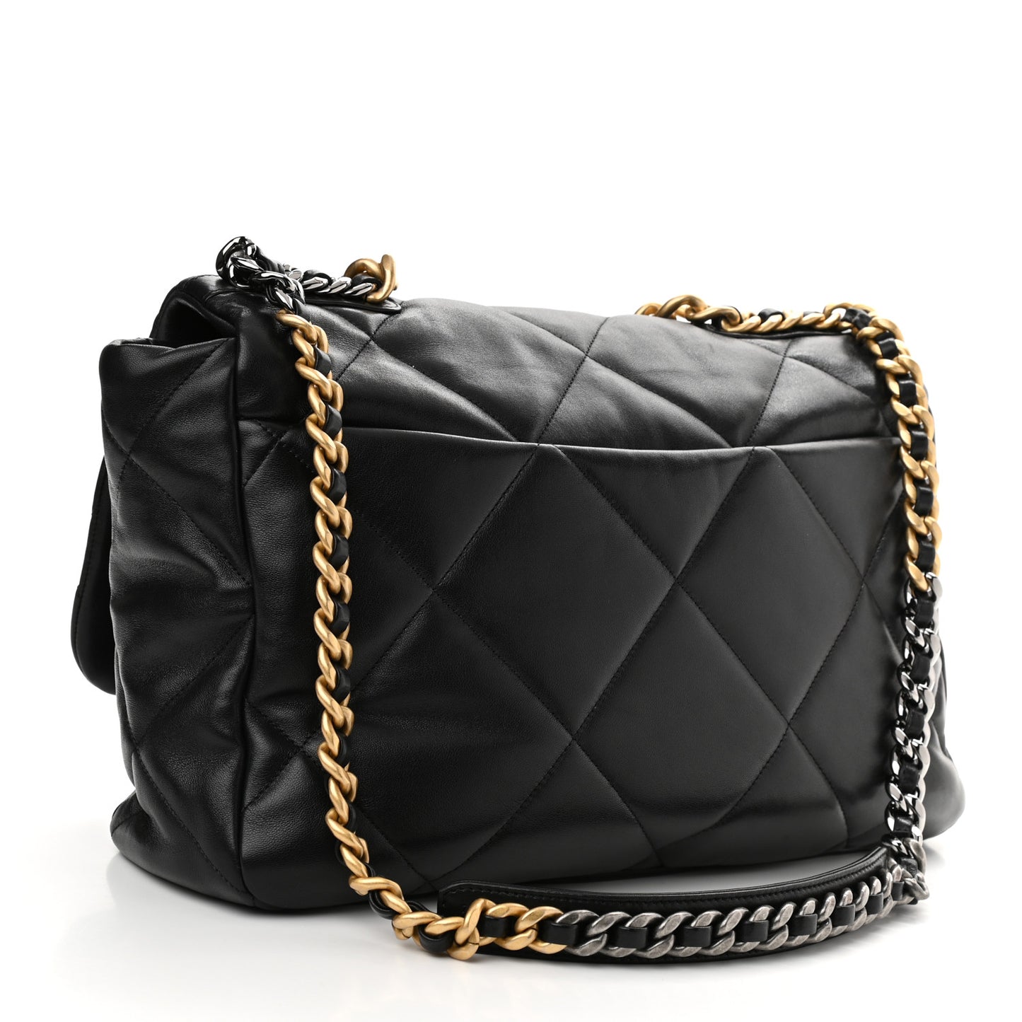Lambskin Quilted Maxi Chanel 19 Flap Black