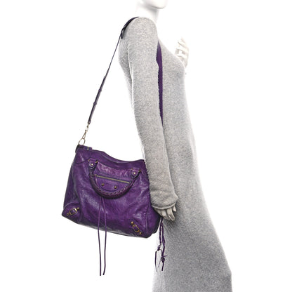 Balenciaga Agneau Classic Gold Hardware Velo Dark Violet 2 of 10