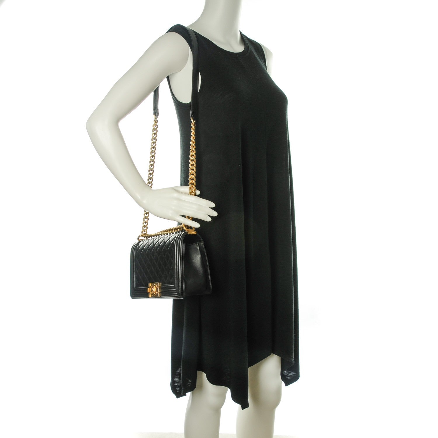 Chanel Lambskin Quilted Medium Boy Flap Black 2 of 7