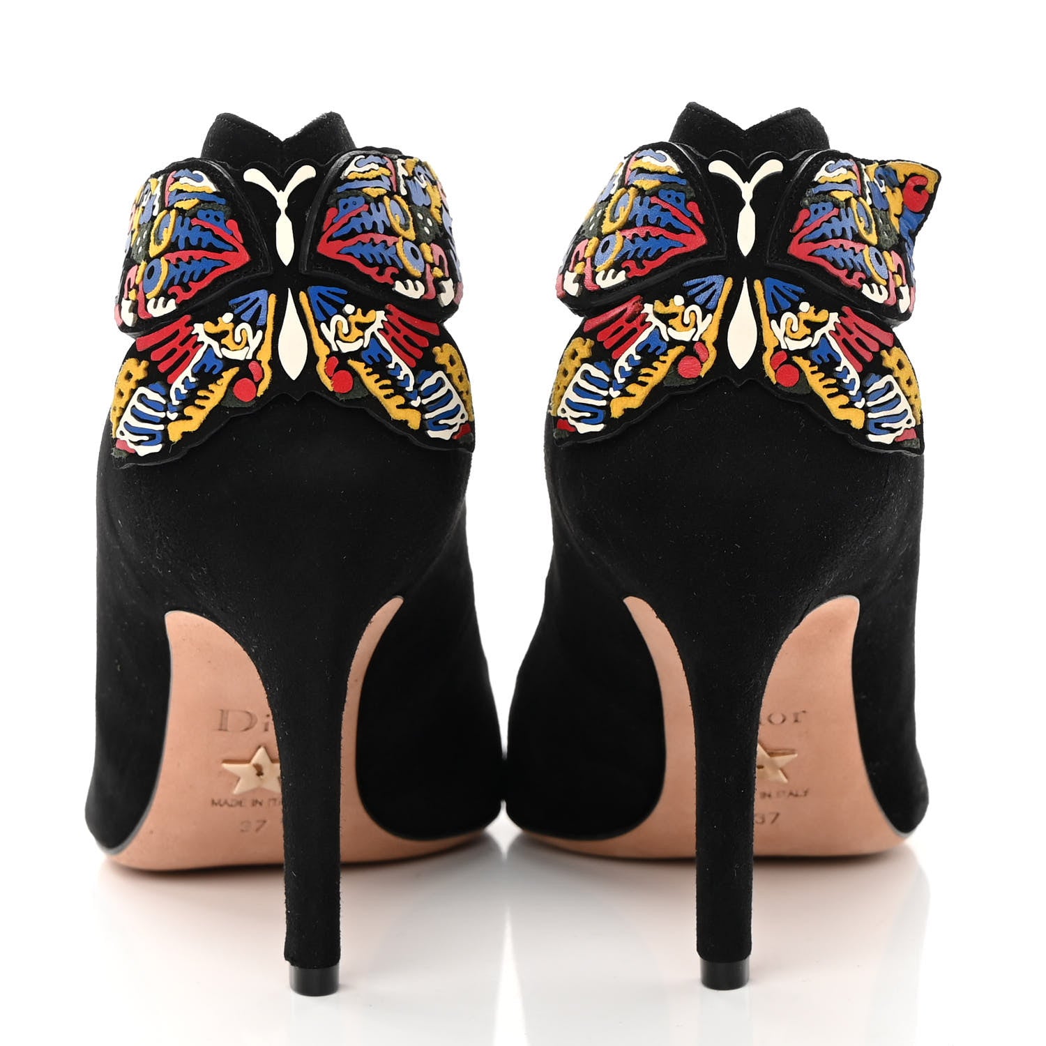 Christian Dior Suede D-Butterfly Pumps 37 Black 5 of 13