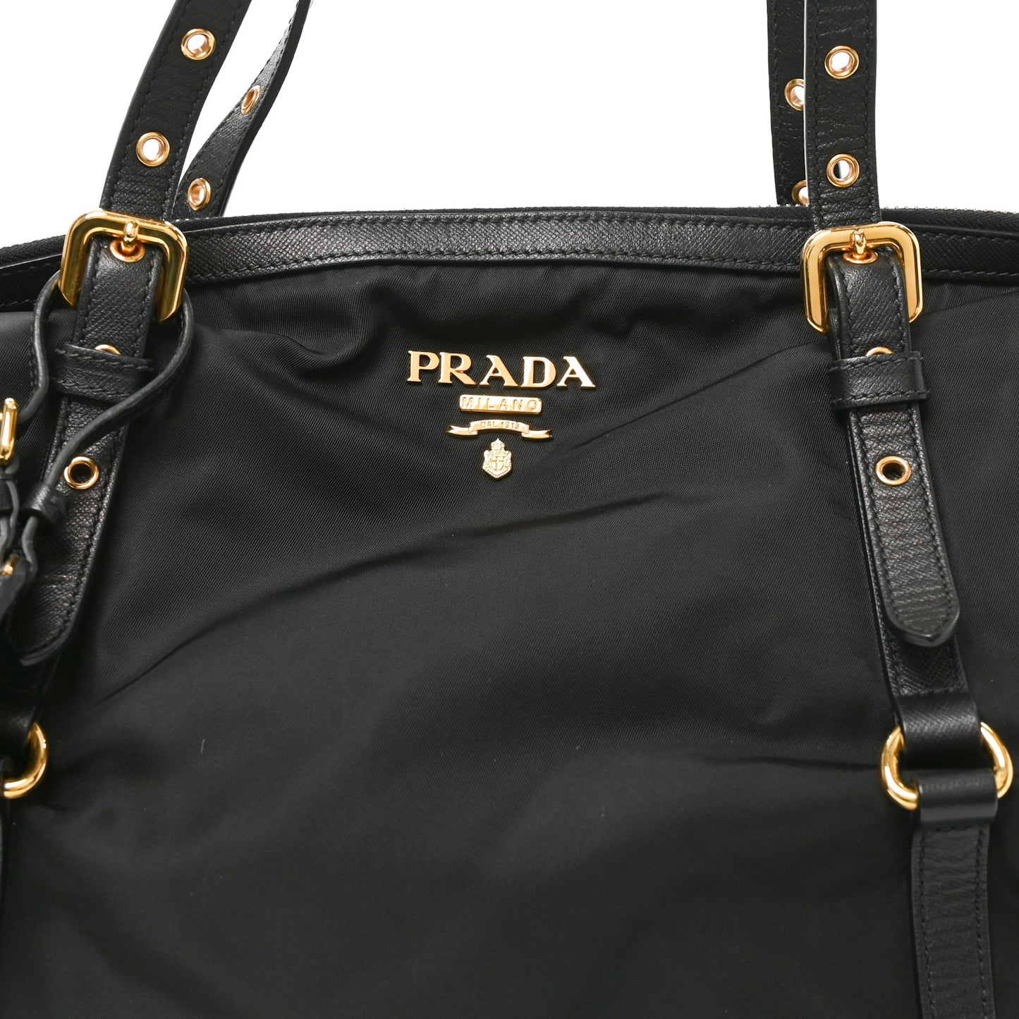 Tessuto Nylon Saffiano Tote Black