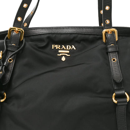 Prada Tessuto Nylon Saffiano Tote Black 7 of 9
