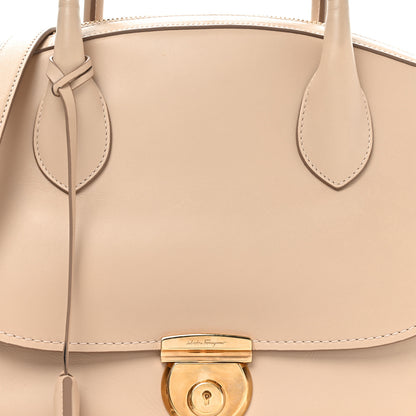 Salvatore Ferragamo Calfskin Fiamma Bag New Bisque 7 of 9