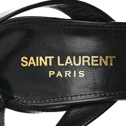 Saint Laurent Calfskin Chain Ankle Strap Sandals 37 Black 8 of 8