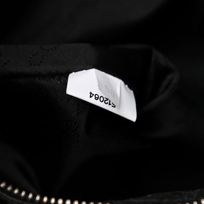 Stella McCartney Cotton Canvas Hearts Falabella Fold Over Tote Black White 7 of 9
