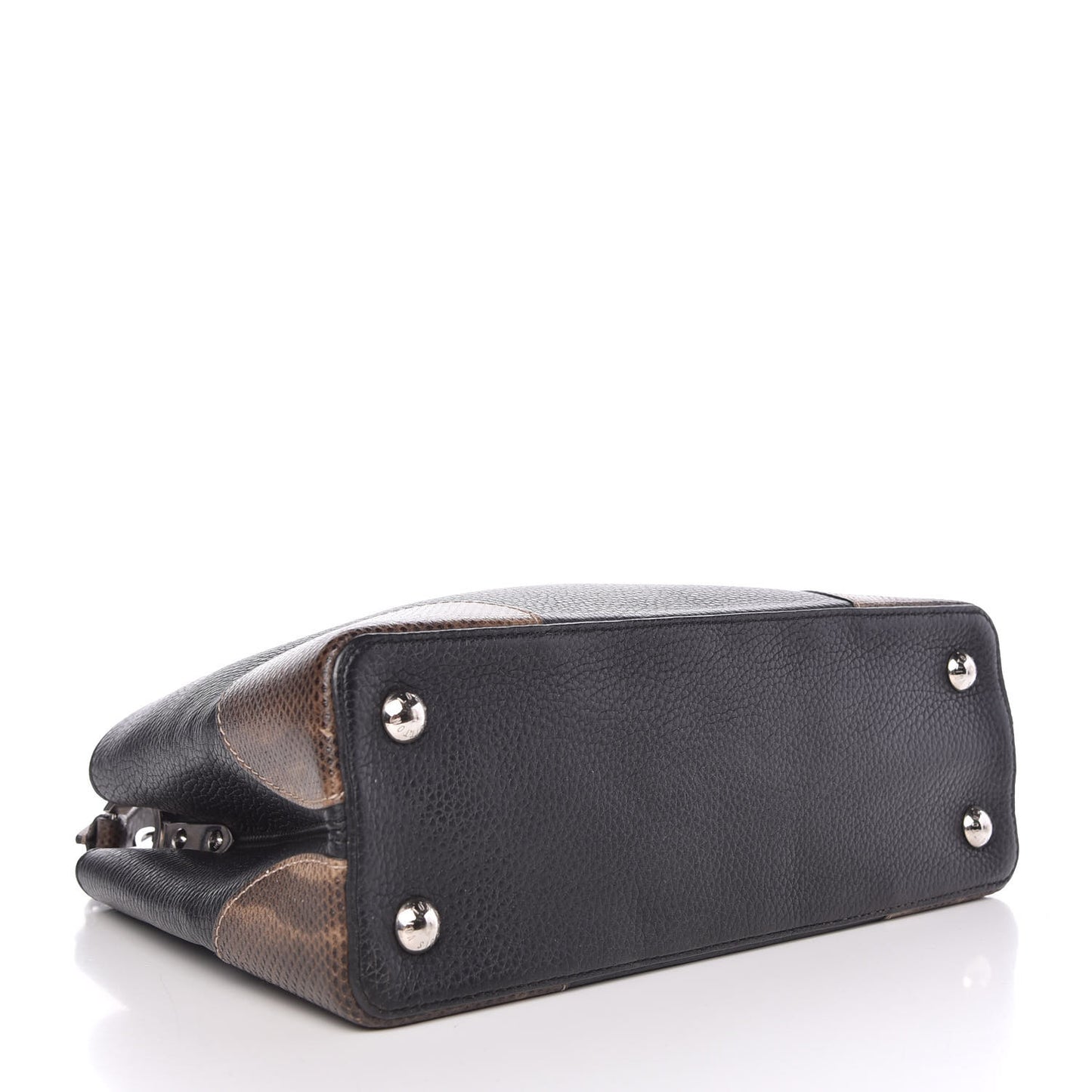 Taurillon Watersnake Capucines PM Black