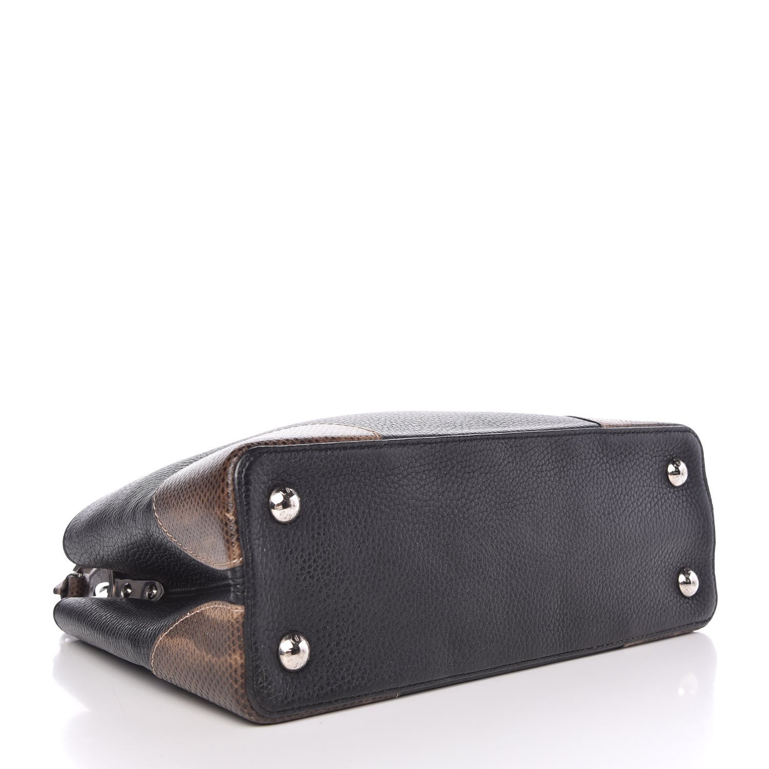 Louis Vuitton Taurillon Watersnake Capucines PM Black 4 of 8
