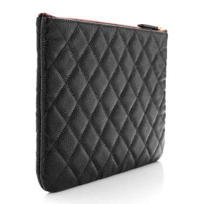 Chanel Caviar Quilted Medium Cosmetic Case Black 3 of 8