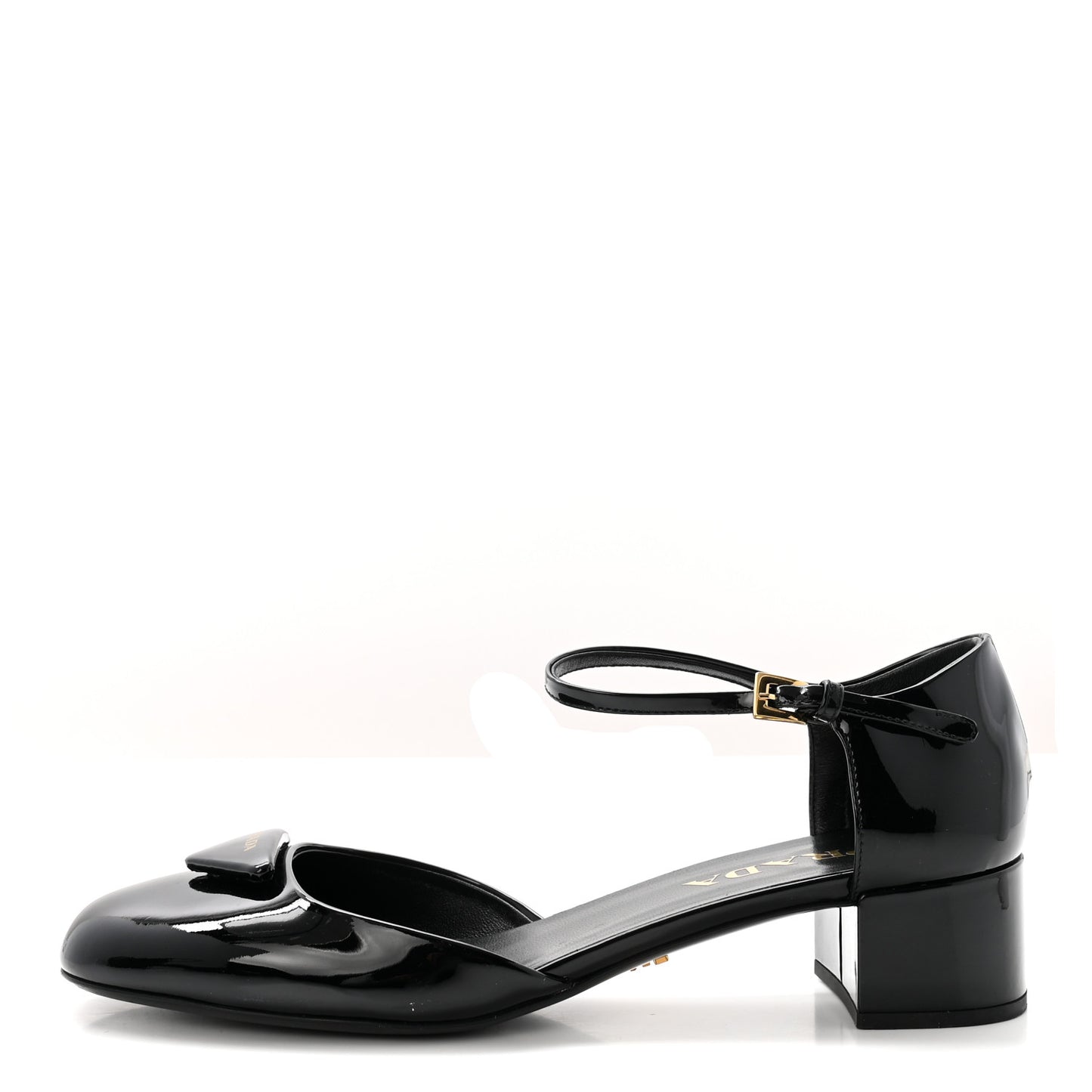 Vernice Triangle Round Toe 35mm Pumps 39 Black