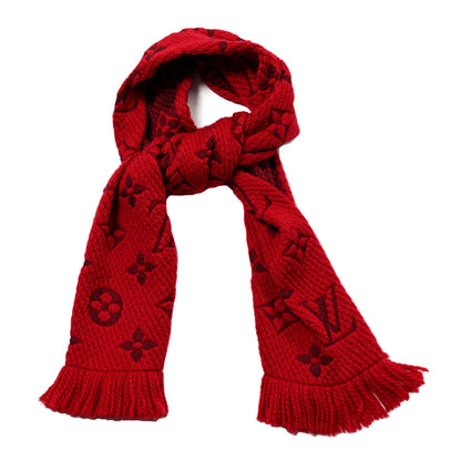 Louis Vuitton Wool Silk Logomania Scarf Rubis 1 of 3