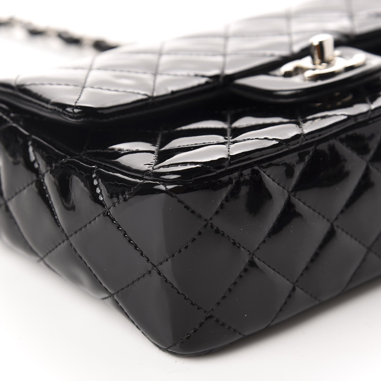 Chanel Patent Calfskin Quilted Mini Rectangular Flap Black 6 of 11