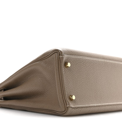 Hermes Taurillon Clemence Kelly Retourne 32 Etoupe 9 of 11