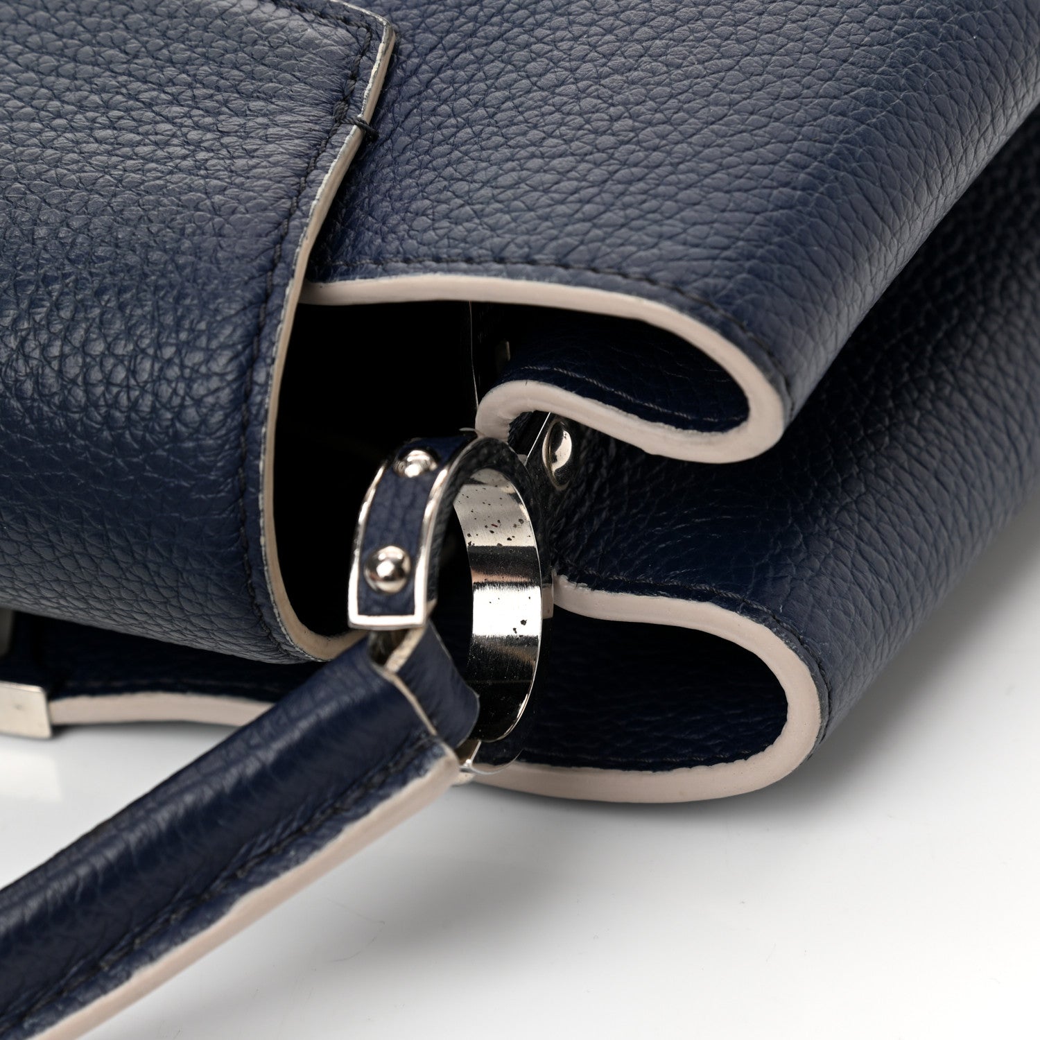 Louis Vuitton Taurillon Capucines PM Blue White 18 of 18