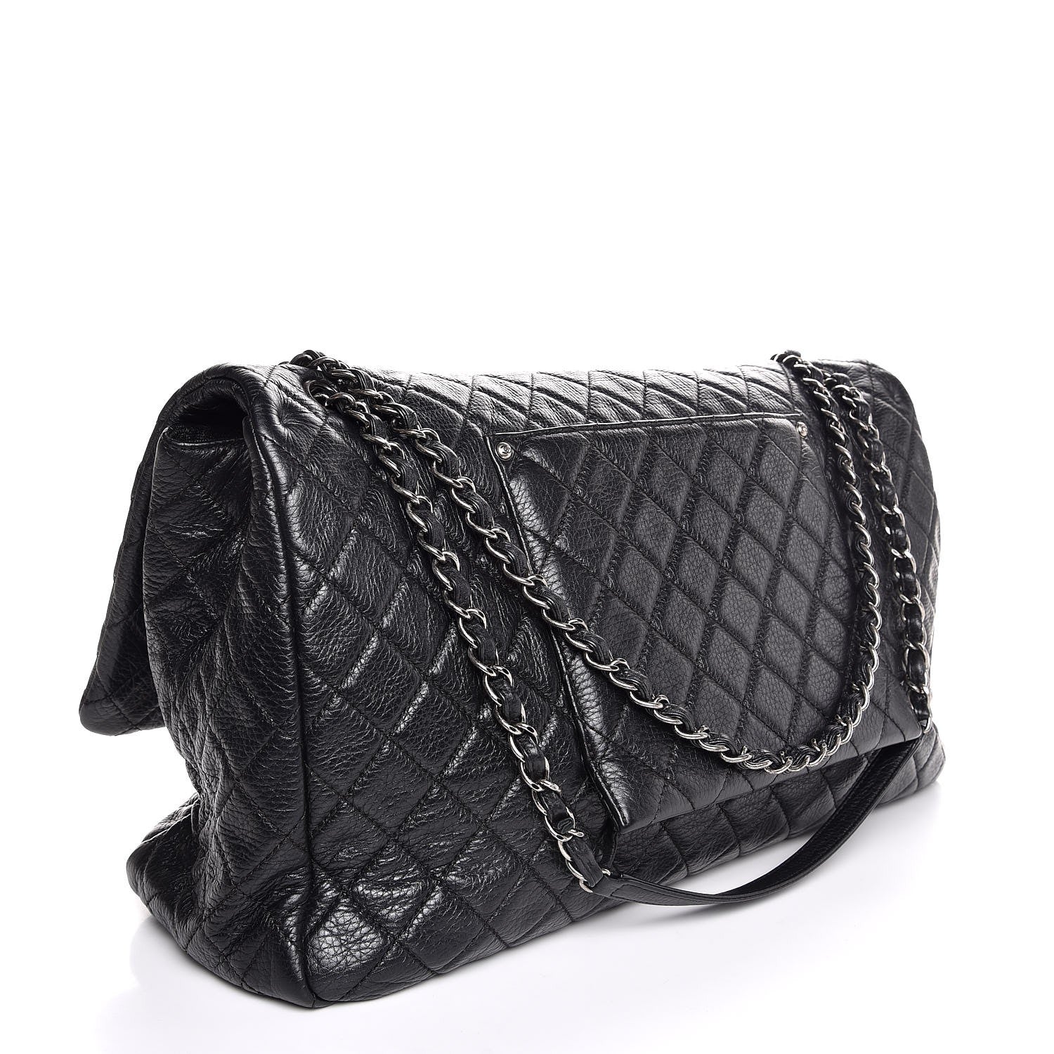 Chanel Calfskin Quilted XXL Travel Flap Bag Black 3 of 7