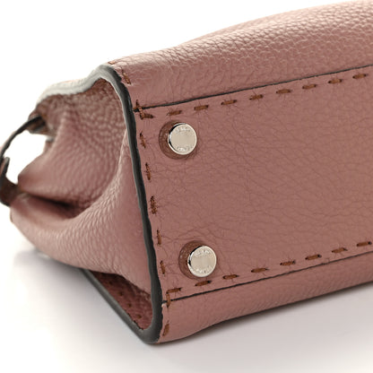 Fendi Cuoio Romano Selleria Bi-Color Mini Peekaboo Iconic Satchel English Rose Camelia 5 of 12
