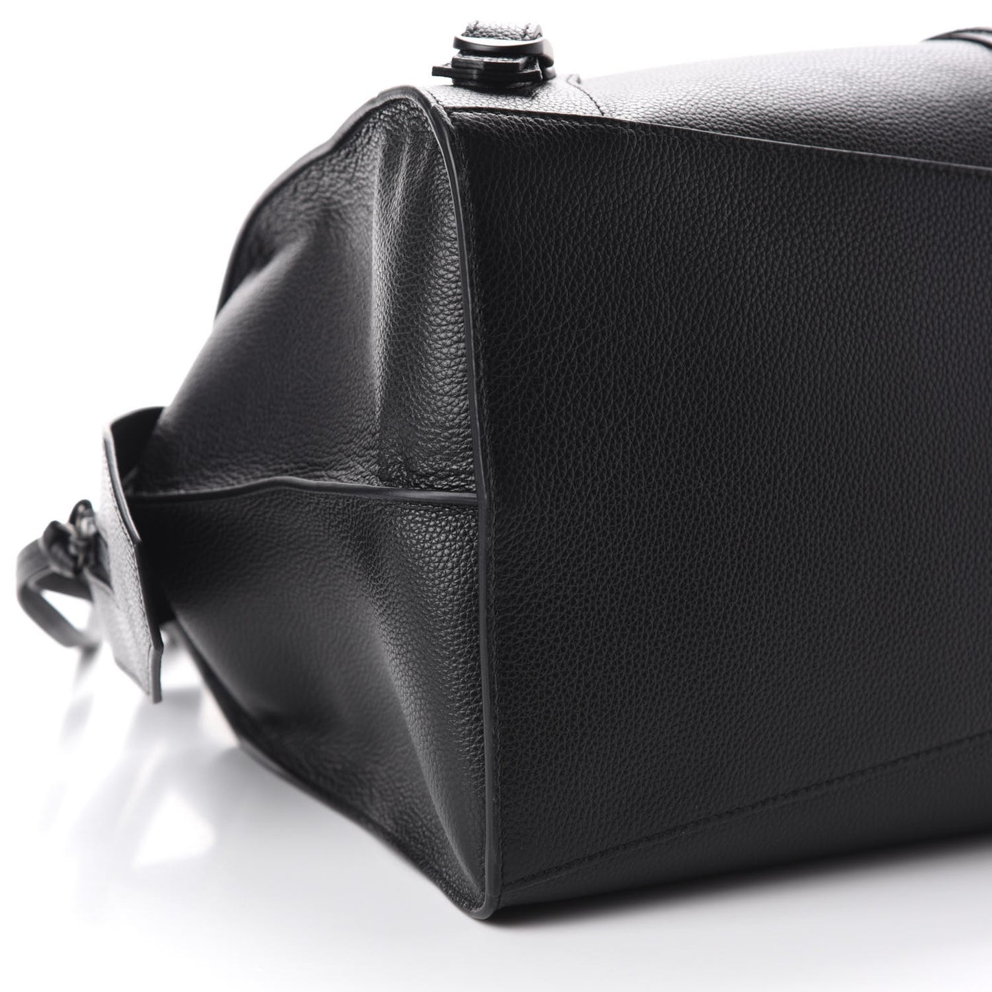 Grained Calfskin Neo Classic Black Hardware Large Top Handle Bag Black