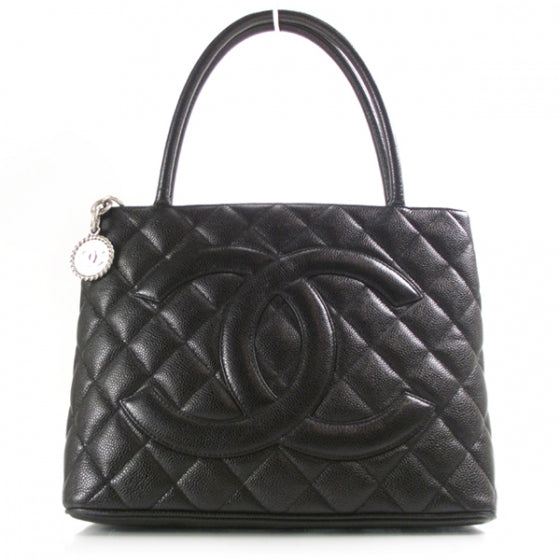 Caviar Medallion Tote Black