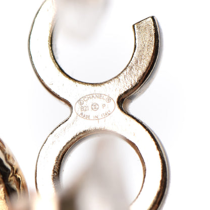 Chanel Metal Pearl CC Coco Climber Clip On Earrings Gold 4 of 4
