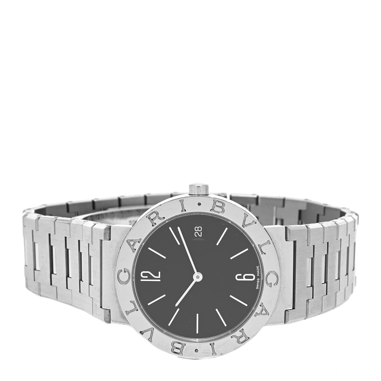 Bulgari Stainless Steel 33mm Quartz Watch Black 2 of 4