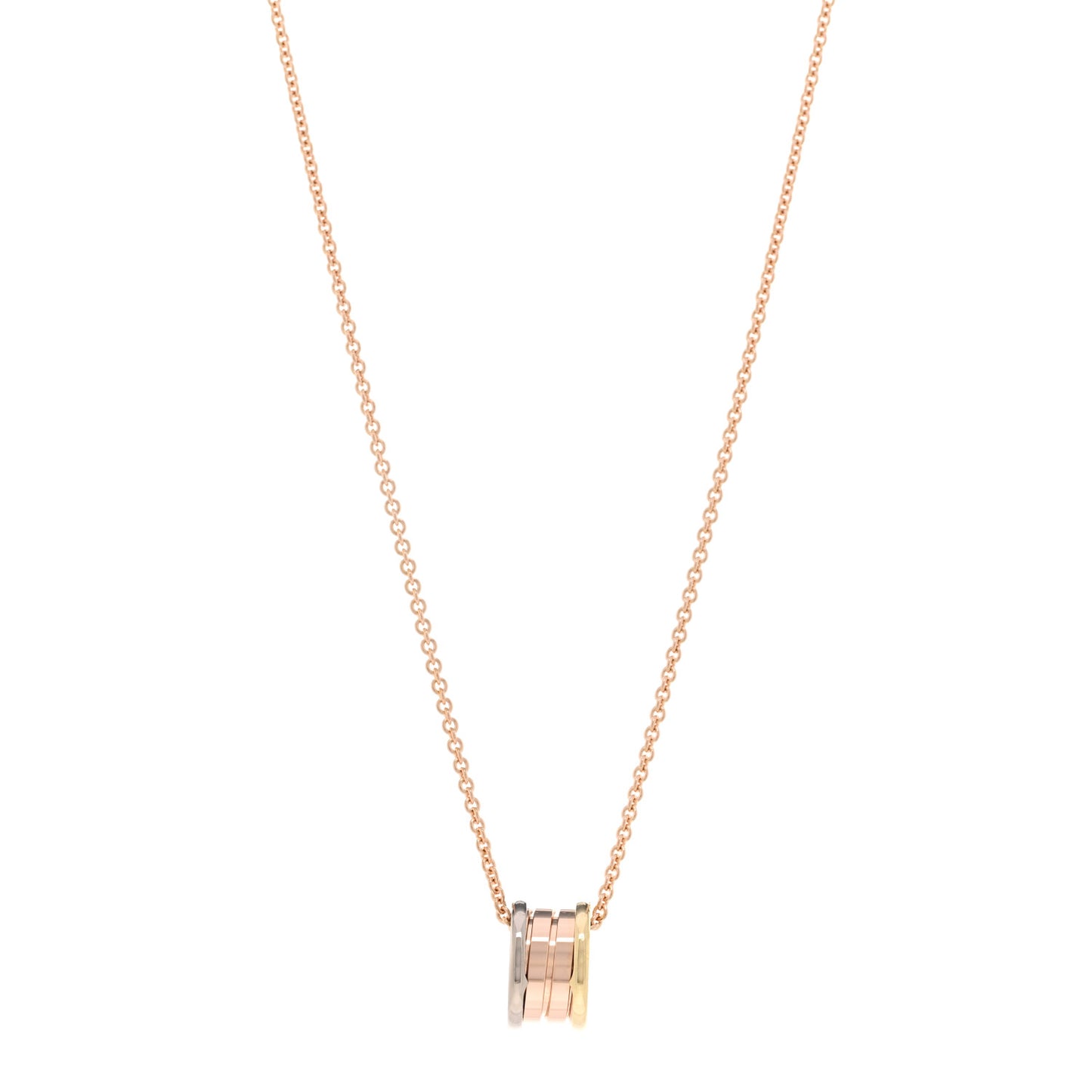 18K Rose White Yellow Gold B.Zero1 Pendant Necklace