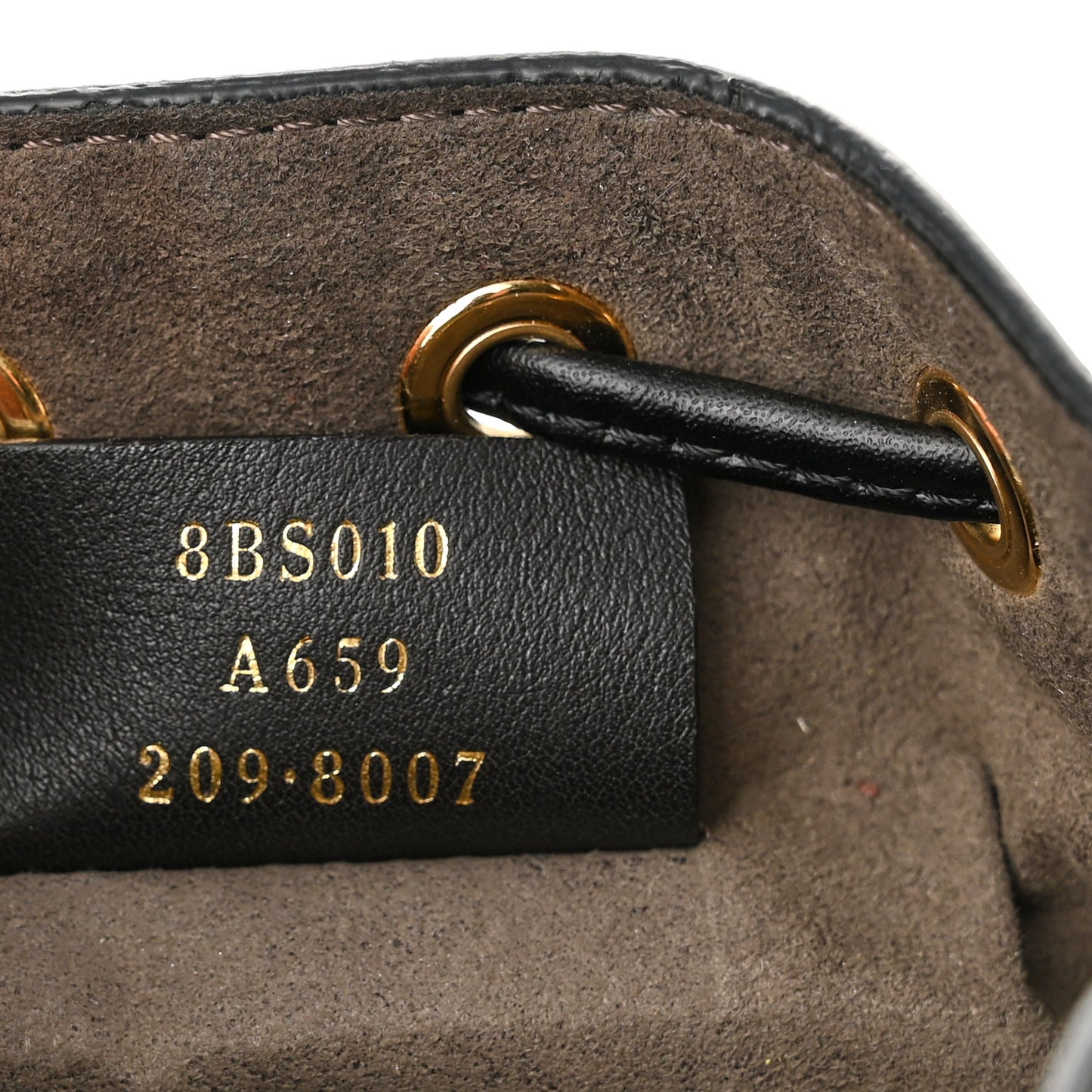 Vitello Liberty F is Fendi Bi-Color FF 1974 Embossed Mini Mon Tresor Bucket Bag Maya Black