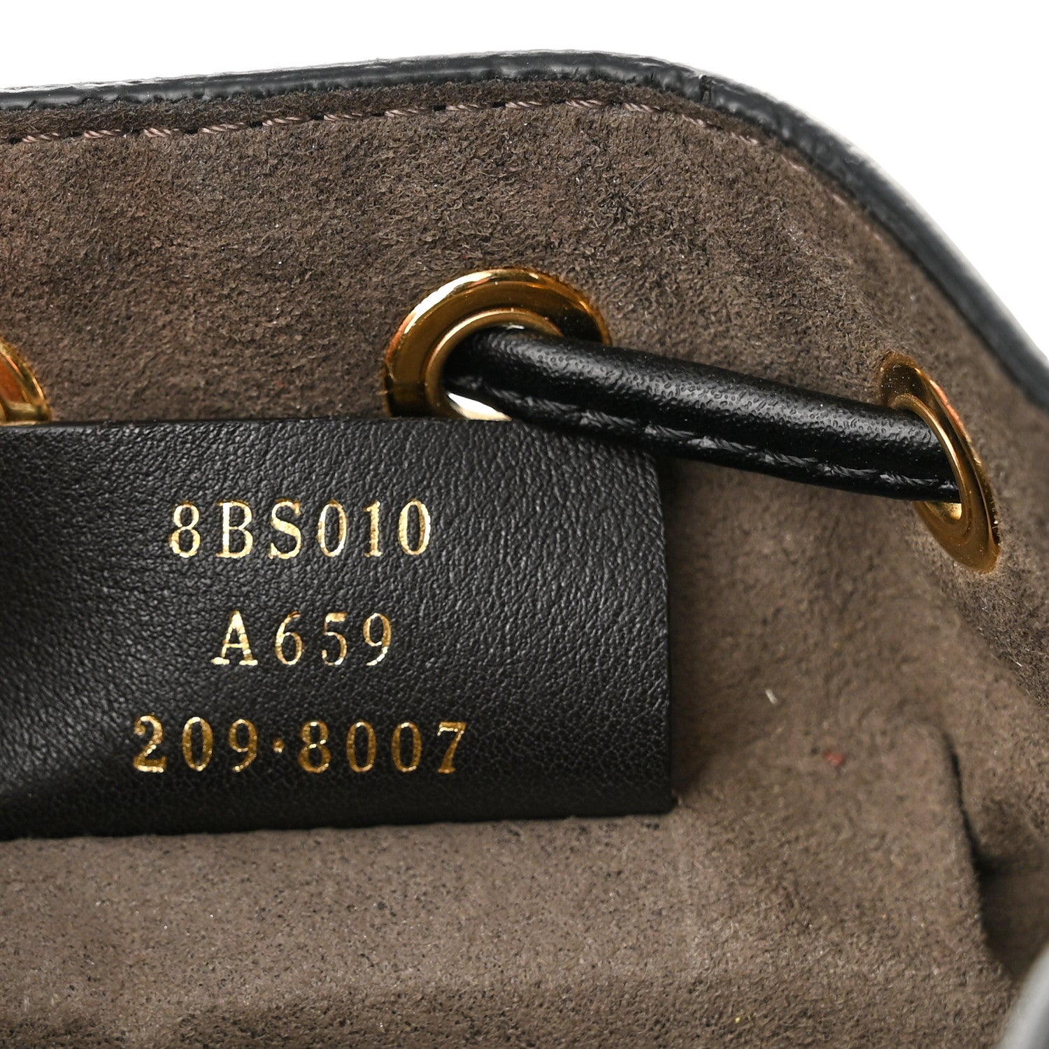 Fendi Vitello Liberty F is Fendi Bi-Color FF 1974 Embossed Mini Mon Tresor Bucket Bag Maya Black 7 of 14