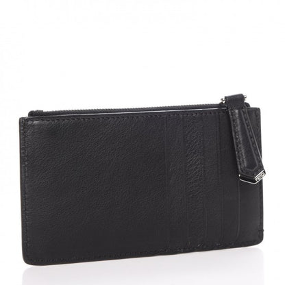 Fendi Vitello Dolce Mink Fur Hypnoteyes Zip Card Holder Black Yellow 3 of 8