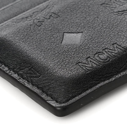 MCM Calfskin Ottomar Monogram Mini Card Case Black 8 of 9