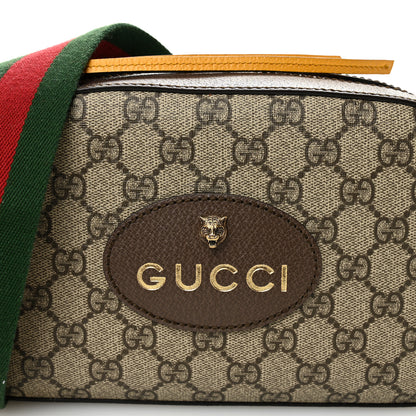 Gucci GG Supreme Monogram Web Neo Vintage Shoulder Bag Beige New Acero Crop 8 of 11